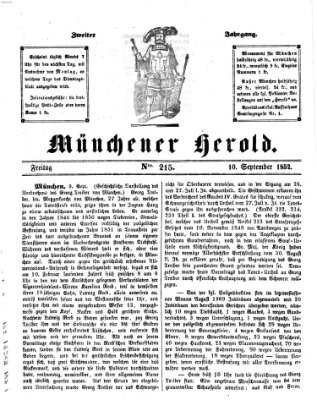 Münchener Herold Freitag 10. September 1852