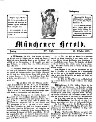 Münchener Herold Freitag 15. Oktober 1852