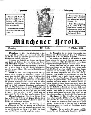 Münchener Herold Sonntag 17. Oktober 1852
