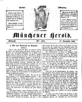 Münchener Herold Mittwoch 17. November 1852