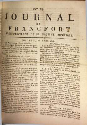Journal de Francfort Montag 15. März 1802