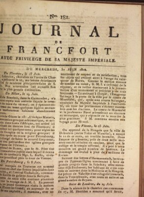 Journal de Francfort Mittwoch 30. Juni 1802