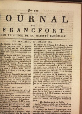 Journal de Francfort Freitag 30. Juli 1802