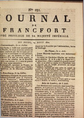 Journal de Francfort Donnerstag 19. August 1802