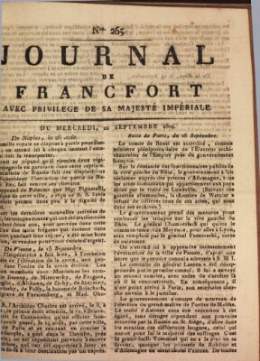 Journal de Francfort Mittwoch 22. September 1802