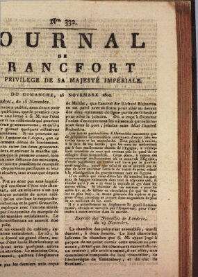 Journal de Francfort Sonntag 28. November 1802