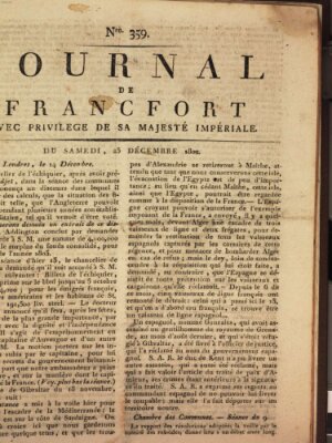 Journal de Francfort Samstag 25. Dezember 1802