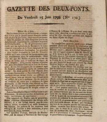 Gazette des Deux-Ponts Freitag 15. Juni 1798