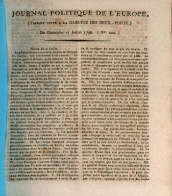 Journal politique de l'Europe (Gazette des Deux-Ponts) Sonntag 15. Juli 1798