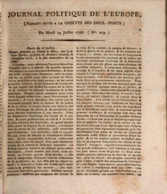 Journal politique de l'Europe (Gazette des Deux-Ponts) Dienstag 24. Juli 1798
