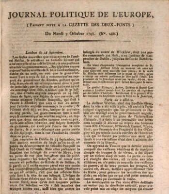 Journal politique de l'Europe (Gazette des Deux-Ponts) Dienstag 9. Oktober 1798