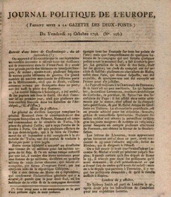 Journal politique de l'Europe (Gazette des Deux-Ponts) Freitag 19. Oktober 1798