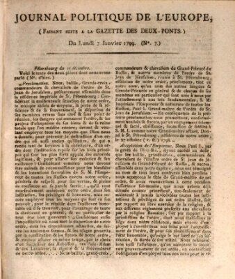 Journal politique de l'Europe (Gazette des Deux-Ponts) Montag 7. Januar 1799