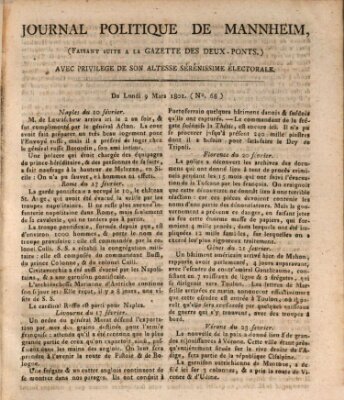 Journal politique de Mannheim (Gazette des Deux-Ponts) Montag 9. März 1801