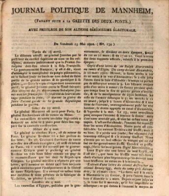 Journal politique de Mannheim (Gazette des Deux-Ponts) Freitag 15. Mai 1801