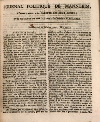 Journal politique de Mannheim (Gazette des Deux-Ponts) Mittwoch 28. Oktober 1801