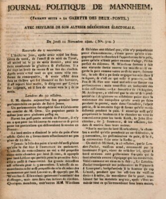 Journal politique de Mannheim (Gazette des Deux-Ponts) Donnerstag 12. November 1801