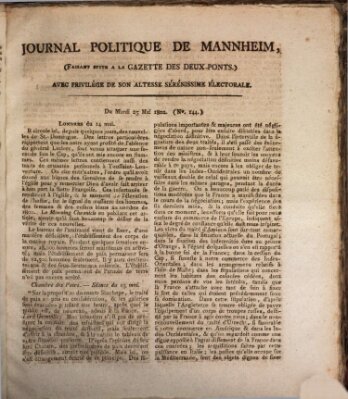 Journal politique de Mannheim (Gazette des Deux-Ponts) Dienstag 25. Mai 1802
