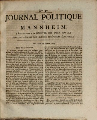 Journal politique de Mannheim (Gazette des Deux-Ponts) Montag 17. Januar 1803