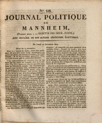 Journal politique de Mannheim (Gazette des Deux-Ponts) Montag 26. November 1804