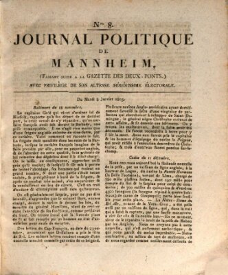 Journal politique de Mannheim (Gazette des Deux-Ponts) Dienstag 8. Januar 1805