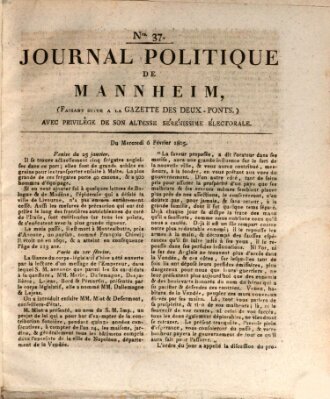 Journal politique de Mannheim (Gazette des Deux-Ponts) Mittwoch 6. Februar 1805