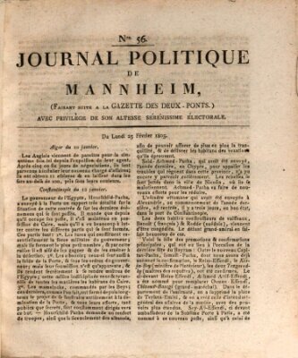 Journal politique de Mannheim (Gazette des Deux-Ponts) Montag 25. Februar 1805