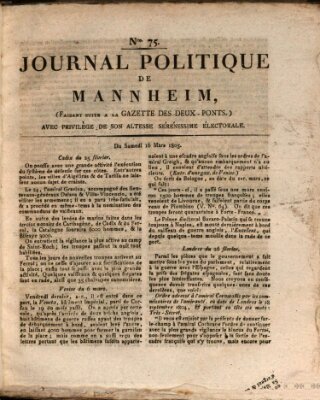 Journal politique de Mannheim (Gazette des Deux-Ponts) Samstag 16. März 1805