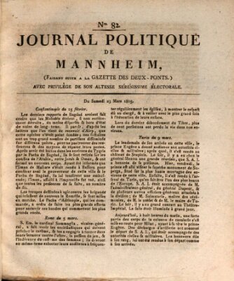 Journal politique de Mannheim (Gazette des Deux-Ponts) Samstag 23. März 1805