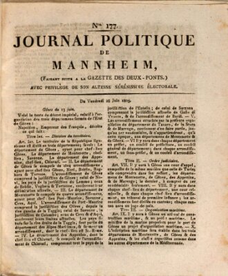 Journal politique de Mannheim (Gazette des Deux-Ponts) Freitag 28. Juni 1805