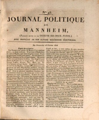 Journal politique de Mannheim (Gazette des Deux-Ponts) Sonntag 16. Februar 1806