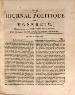 Journal politique de Mannheim (Gazette des Deux-Ponts) Montag 24. Februar 1806