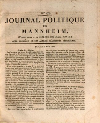 Journal politique de Mannheim (Gazette des Deux-Ponts) Montag 3. März 1806