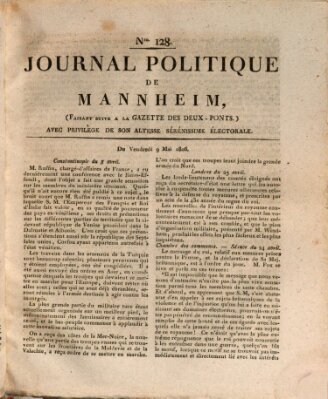 Journal politique de Mannheim (Gazette des Deux-Ponts) Freitag 9. Mai 1806