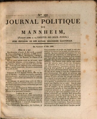 Journal politique de Mannheim (Gazette des Deux-Ponts) Freitag 16. Mai 1806
