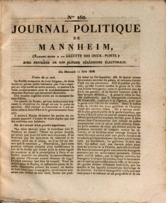 Journal politique de Mannheim (Gazette des Deux-Ponts) Mittwoch 11. Juni 1806