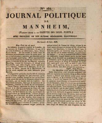 Journal politique de Mannheim (Gazette des Deux-Ponts) Montag 16. Juni 1806