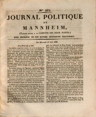 Journal politique de Mannheim (Gazette des Deux-Ponts) Mittwoch 18. Juni 1806
