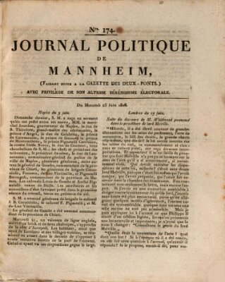 Journal politique de Mannheim (Gazette des Deux-Ponts) Mittwoch 25. Juni 1806