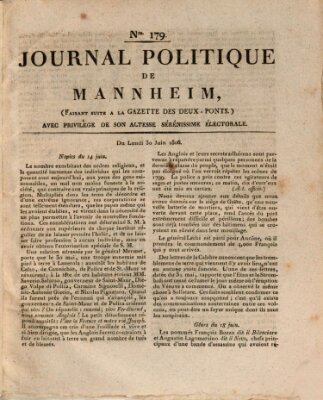 Journal politique de Mannheim (Gazette des Deux-Ponts) Montag 30. Juni 1806