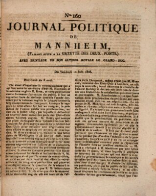 Journal politique de Mannheim (Gazette des Deux-Ponts) Freitag 10. Juni 1808