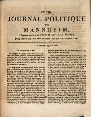 Journal politique de Mannheim (Gazette des Deux-Ponts) Mittwoch 29. Juni 1808