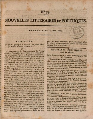 Nouvelles littéraires et politiques (Gazette des Deux-Ponts) Donnerstag 4. Mai 1809