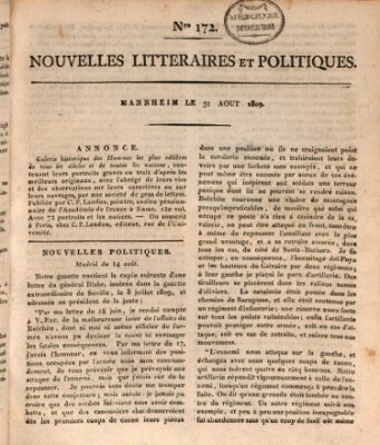 Nouvelles littéraires et politiques (Gazette des Deux-Ponts) Donnerstag 31. August 1809