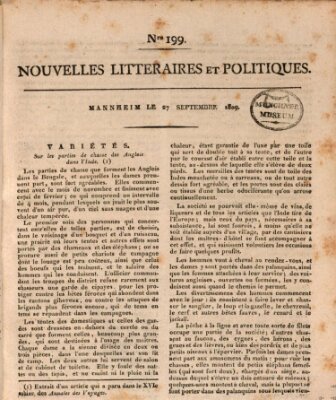 Nouvelles littéraires et politiques (Gazette des Deux-Ponts) Mittwoch 27. September 1809