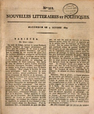 Nouvelles littéraires et politiques (Gazette des Deux-Ponts) Montag 9. Oktober 1809