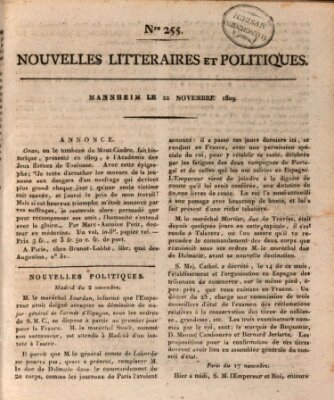 Nouvelles littéraires et politiques (Gazette des Deux-Ponts) Mittwoch 22. November 1809