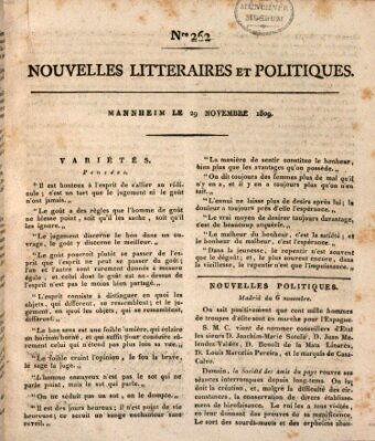 Nouvelles littéraires et politiques (Gazette des Deux-Ponts) Mittwoch 29. November 1809