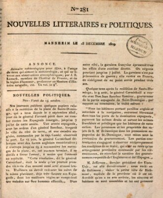 Nouvelles littéraires et politiques (Gazette des Deux-Ponts) Montag 18. Dezember 1809