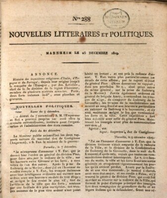 Nouvelles littéraires et politiques (Gazette des Deux-Ponts) Montag 25. Dezember 1809